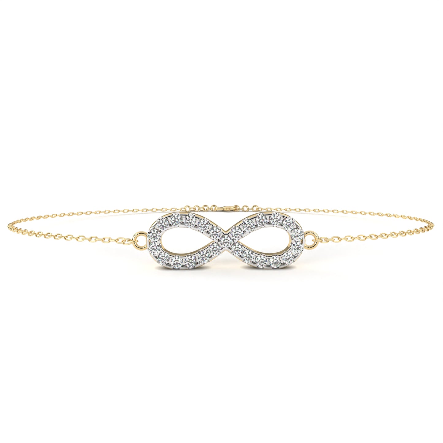 eternity halo lab grown diamond infinity bracelet