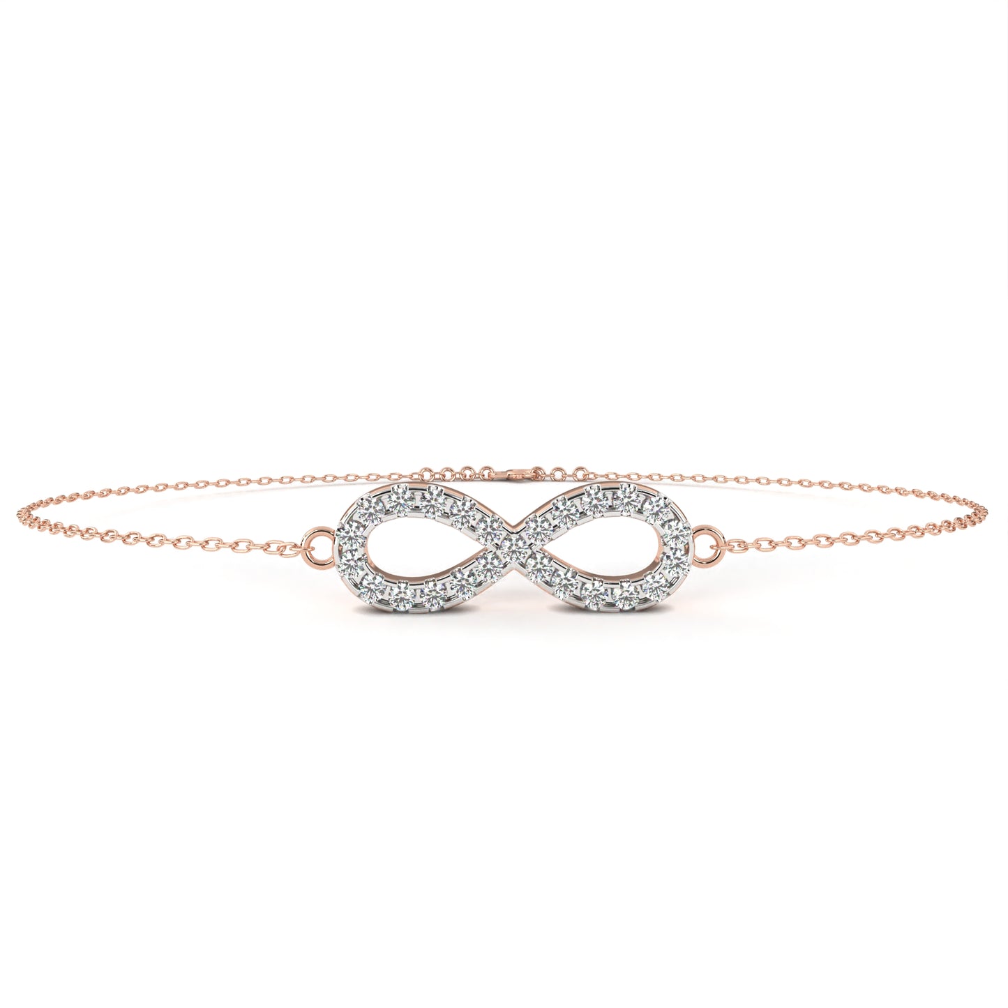 eternity halo lab grown diamond infinity bracelet