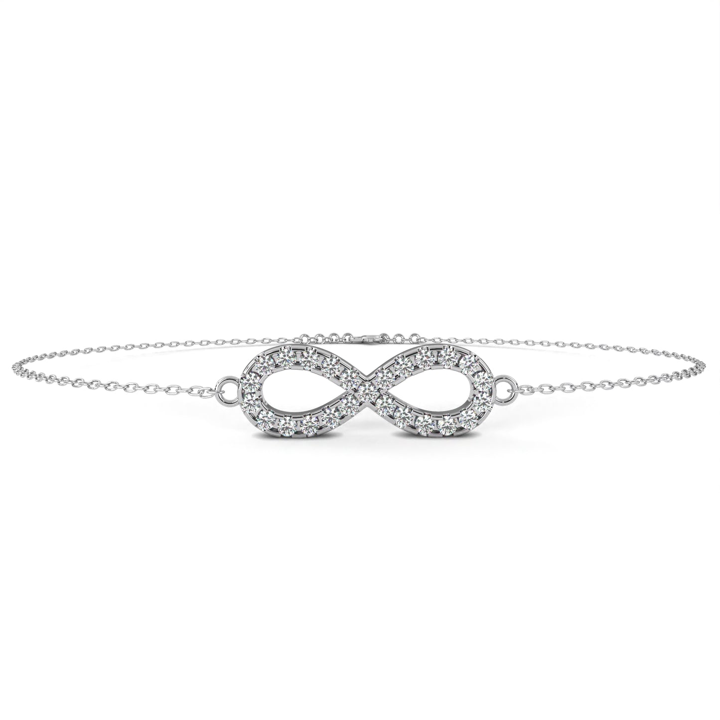 eternity halo lab grown diamond infinity bracelet
