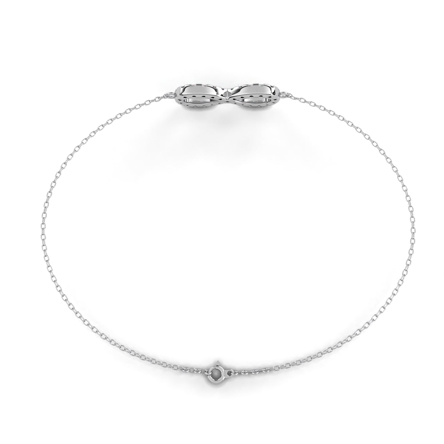 eternity halo lab grown diamond infinity bracelet