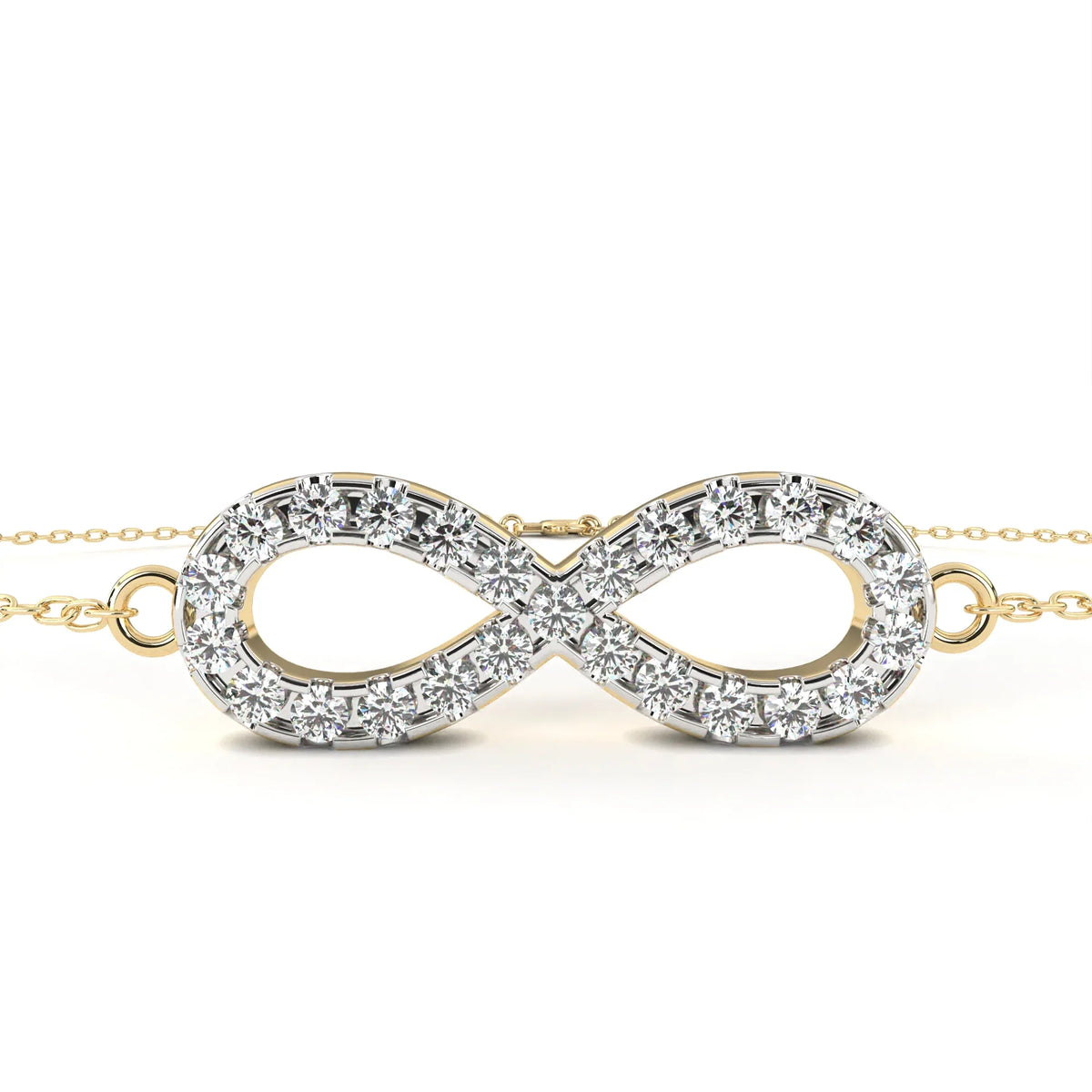 Eternity Halo Lab Grown Diamond Infinity Bracelet - Ophiratbf