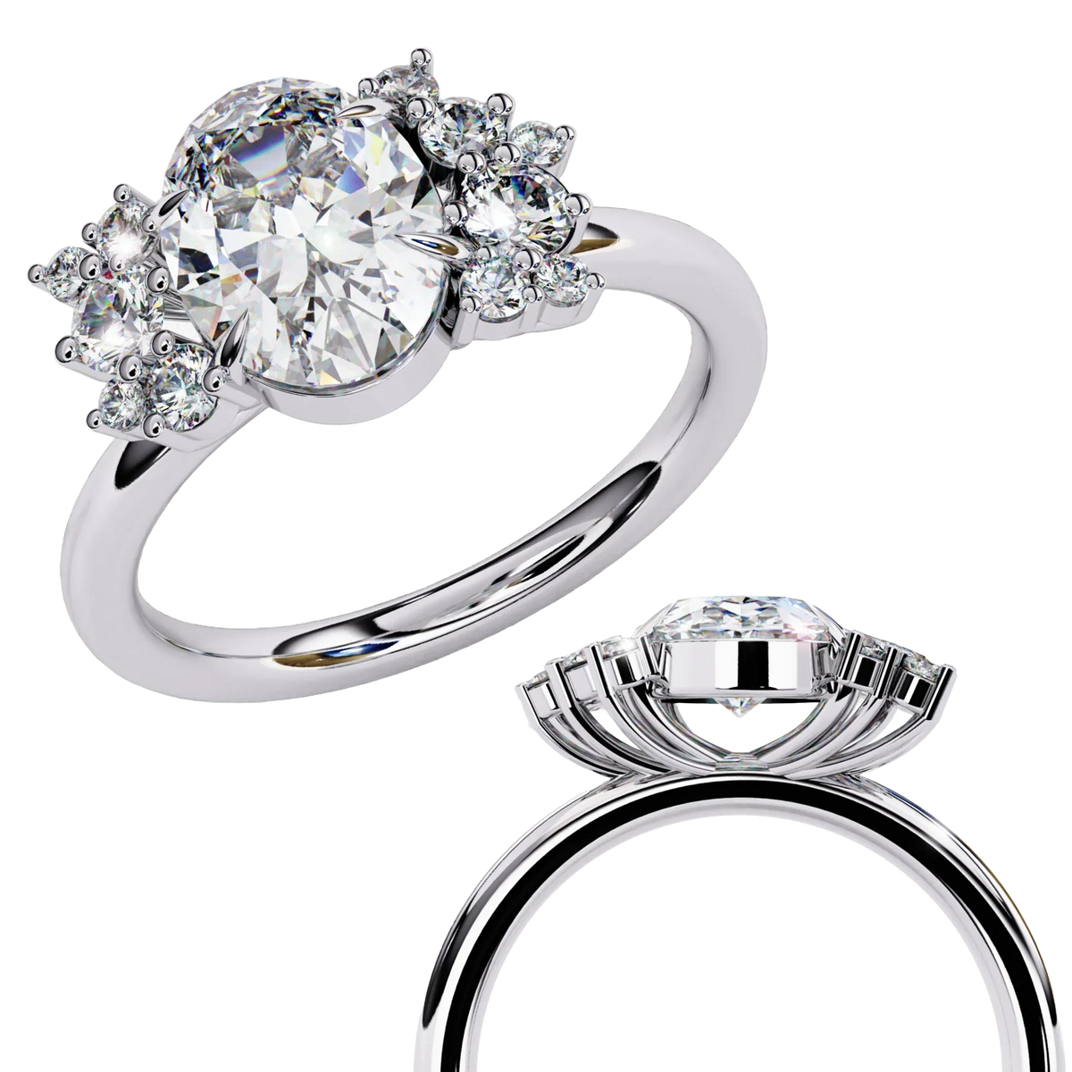 Fleuris Round Lab Grown Diamond Ring - Ophiratbf