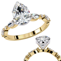 Elara Pear Dewdrop Ring - Ophiratbf