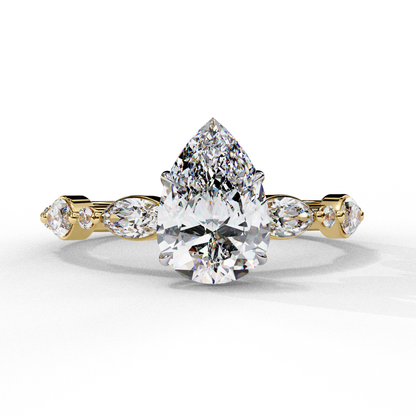 Elara Pear Dewdrop Ring
