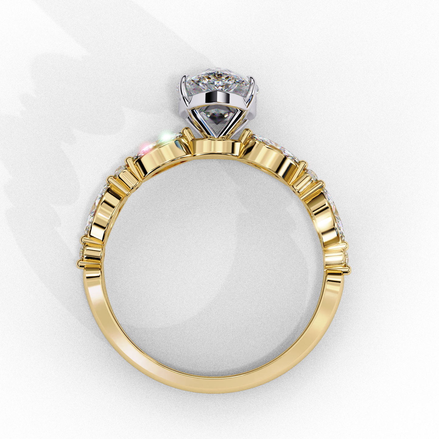 elara pear dewdrop ring