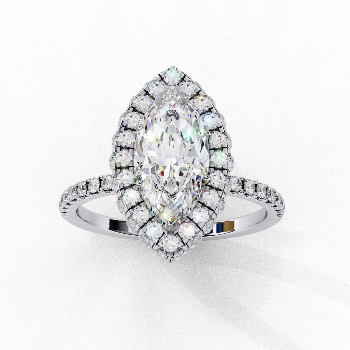 Majestic Marquise Double Halo Lab Grown Diamond Ring - Ophiratbf
