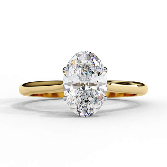 Oval Shape Lab Grown Diamond Solitaire Ring