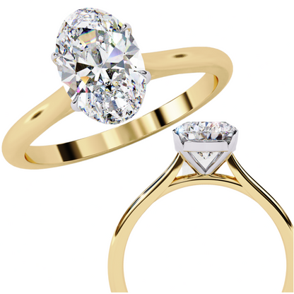 Oval Shape Lab Grown Diamond Solitaire Ring