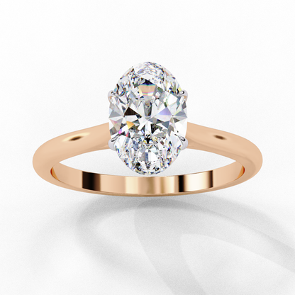 Oval Shape Lab Grown Diamond Solitaire Ring