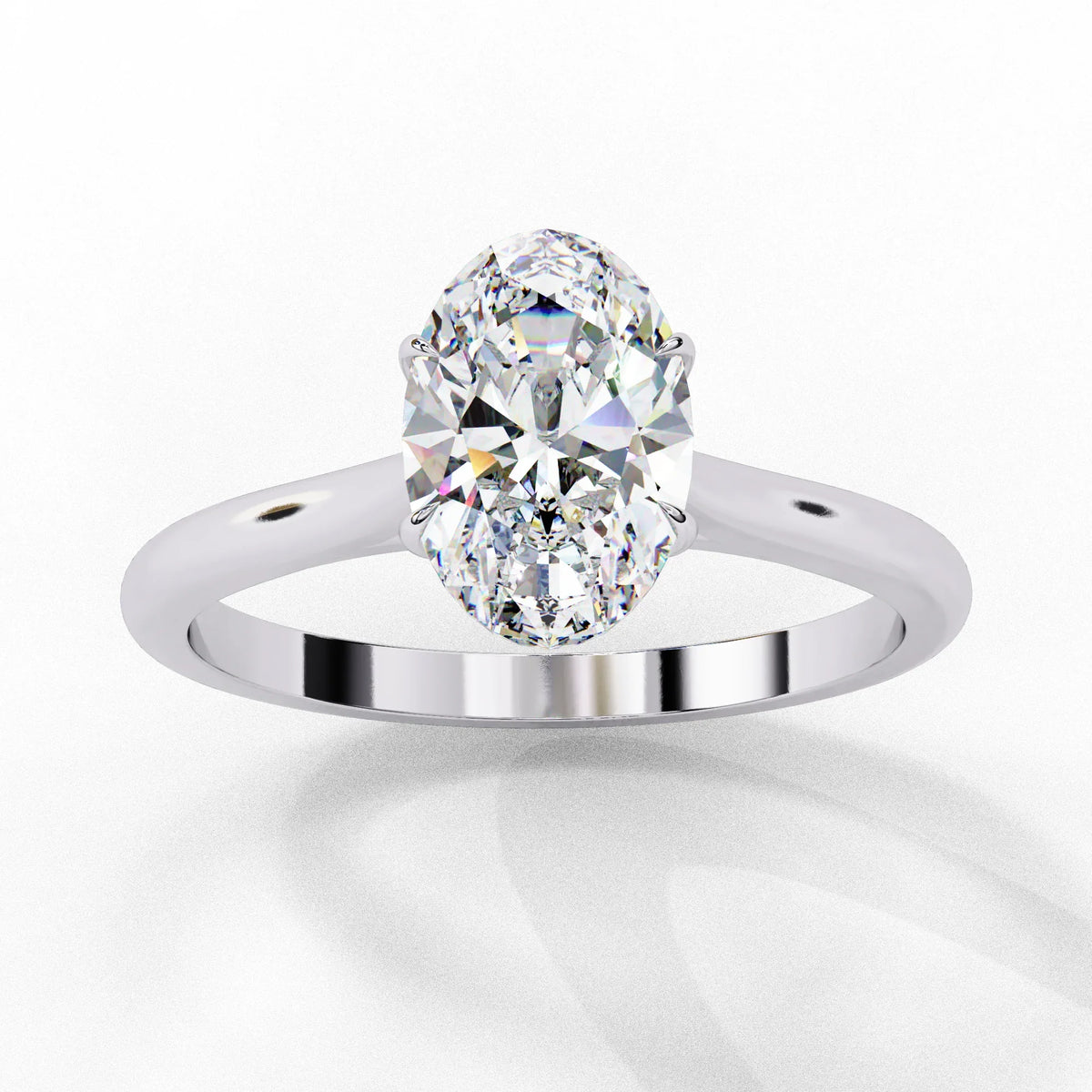 Oval Shape Lab Grown Diamond Solitaire Ring - Ophiratbf