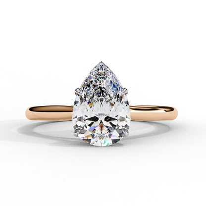 Pear Cut Lab Grown Diamond Ring