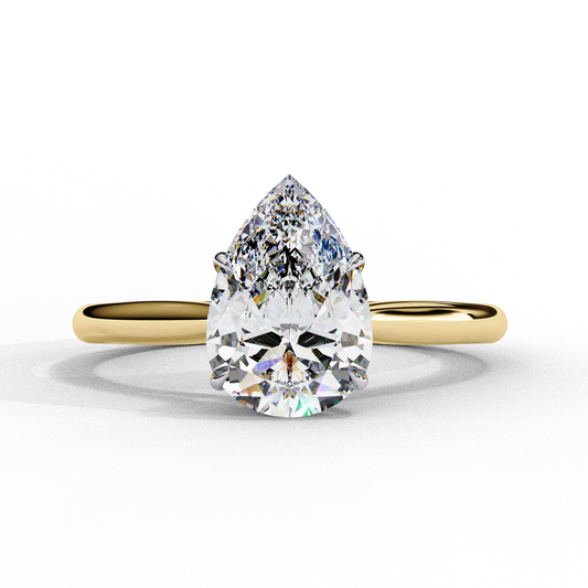 Pear Cut Lab Grown Diamond Ring