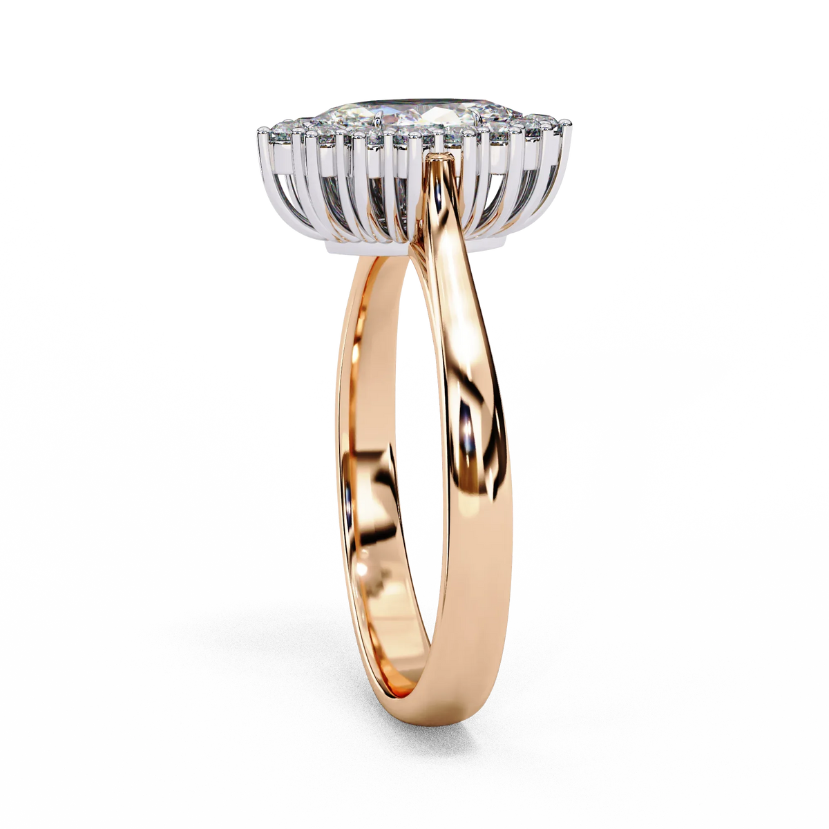 Marquise Lab grown diamond Halo Ring - Ophiratbf