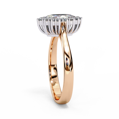 Marquise Lab grown diamond Halo Ring