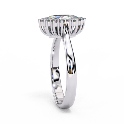 Marquise Lab grown diamond Halo Ring