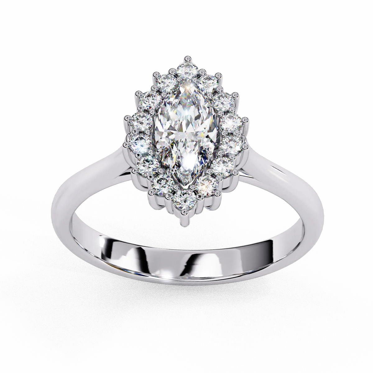 Marquise Lab grown diamond Halo Ring - Ophiratbf