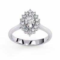 Marquise Lab grown diamond Halo Ring - Ophiratbf