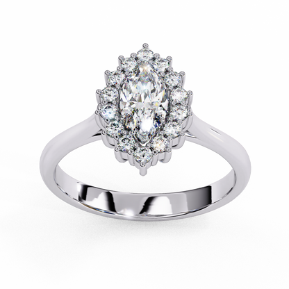 Marquise Lab grown diamond Halo Ring