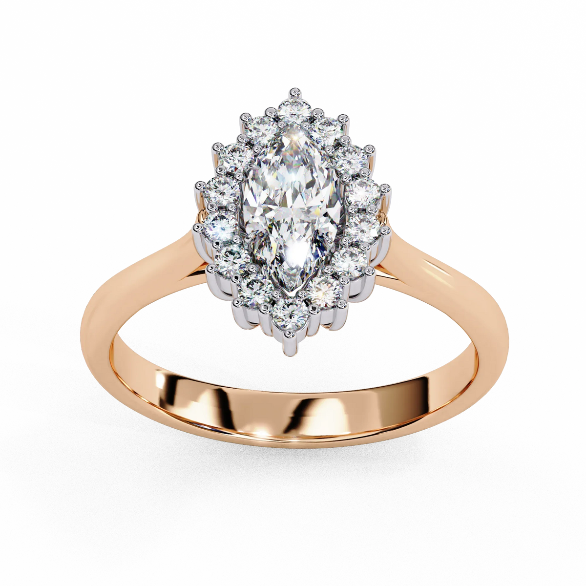 Marquise Lab grown diamond Halo Ring - Ophiratbf