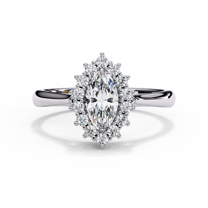 Marquise Lab grown diamond Halo Ring