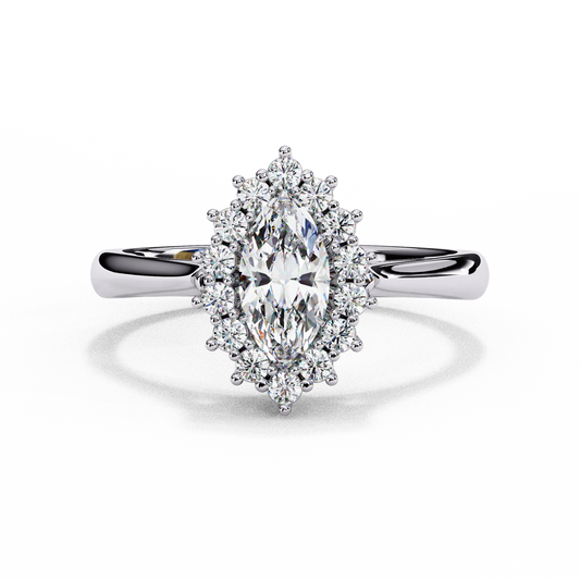 Marquise Lab grown diamond Halo Ring