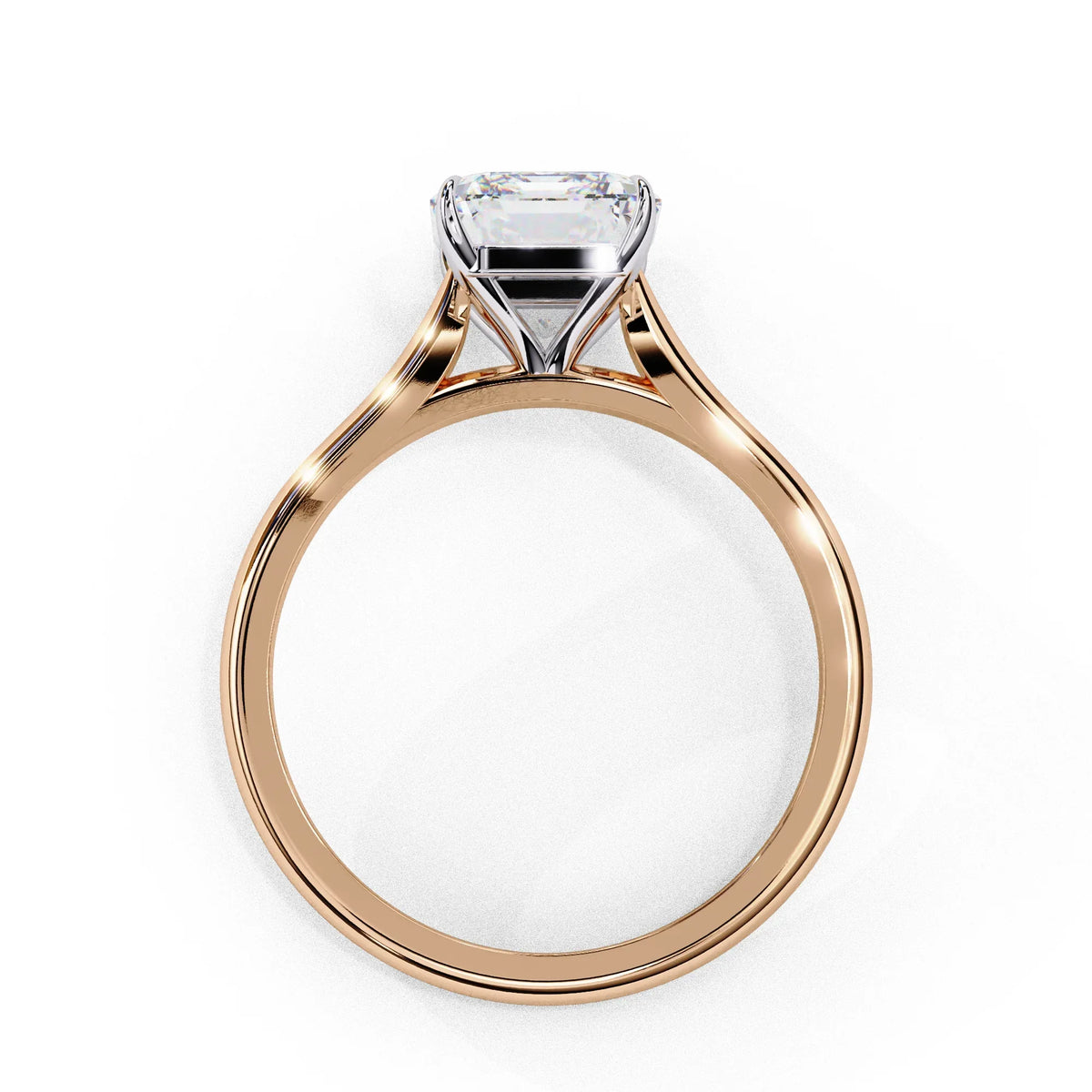 Radiant Shape Lab Grown Diamond Solitaire Ring - Ophiratbf