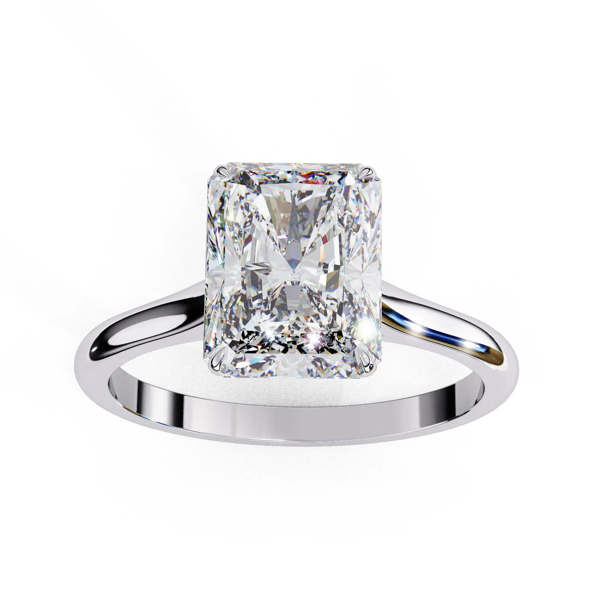 Radiant Shape Lab Grown Diamond Solitaire Ring - Ophiratbf