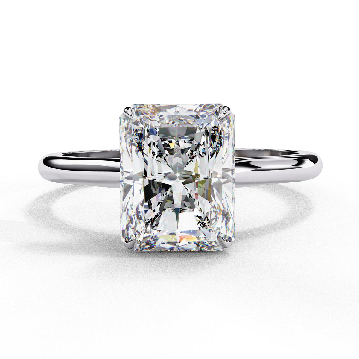 Radiant Shape Lab Grown Diamond Solitaire Ring - Ophiratbf