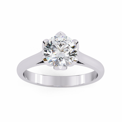 Round lab grown diamond Solitaire