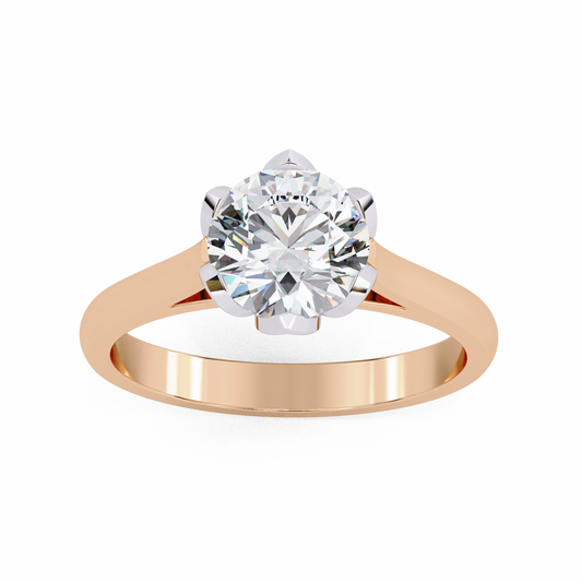 Round lab grown diamond Solitaire