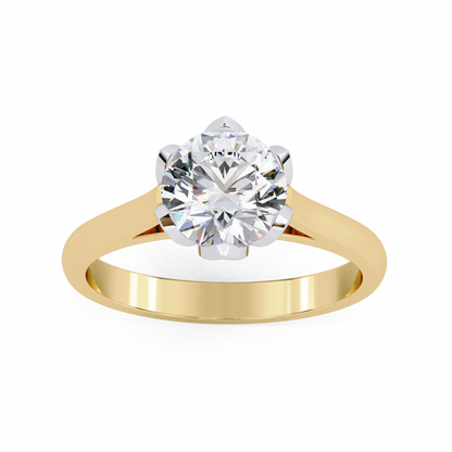 Round lab grown diamond Solitaire