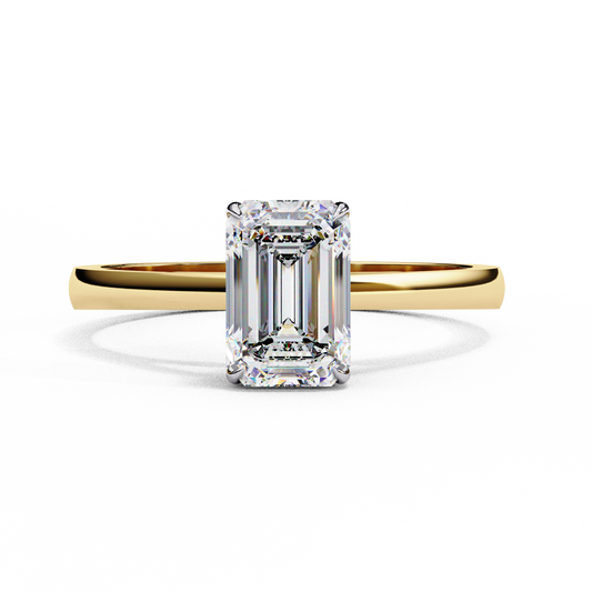 Aurora Emerald Classic Solitaire Ring