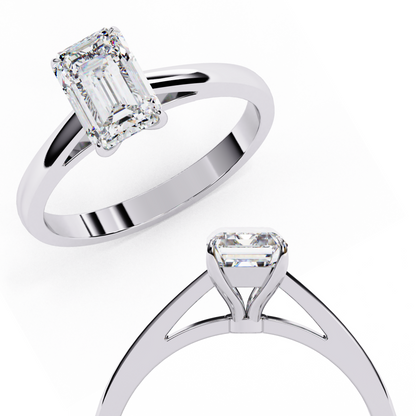 Aurora Emerald Classic Solitaire Ring