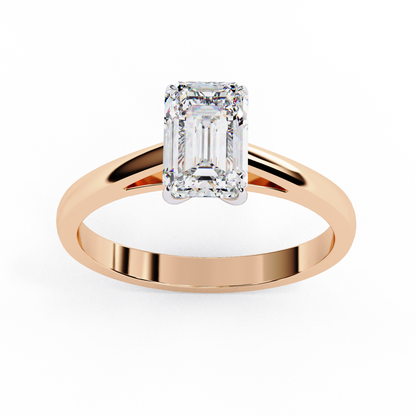 Aurora Emerald Classic Solitaire Ring
