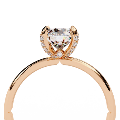 Rosella Hidden Halo Solitaire Ring