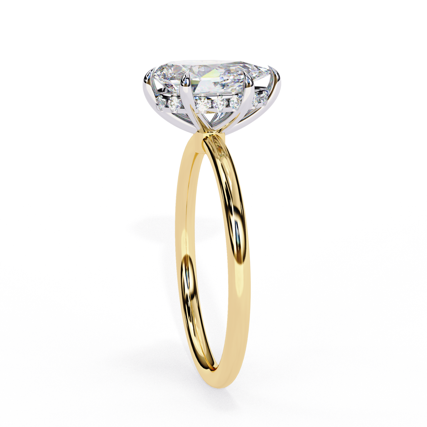 aurora lab grown diamond pear classic ring
