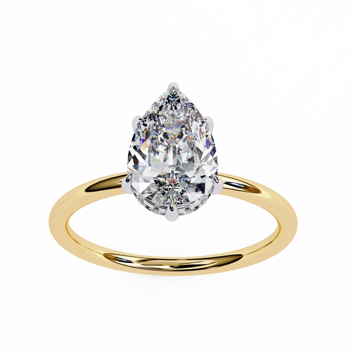 Aurora Lab Grown Diamond Pear Classic Ring - Ophiratbf