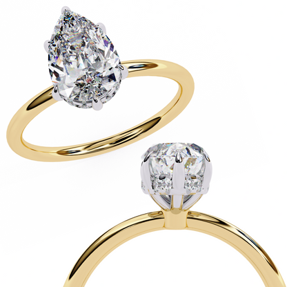 Aurora Lab Grown Diamond Pear Classic Ring
