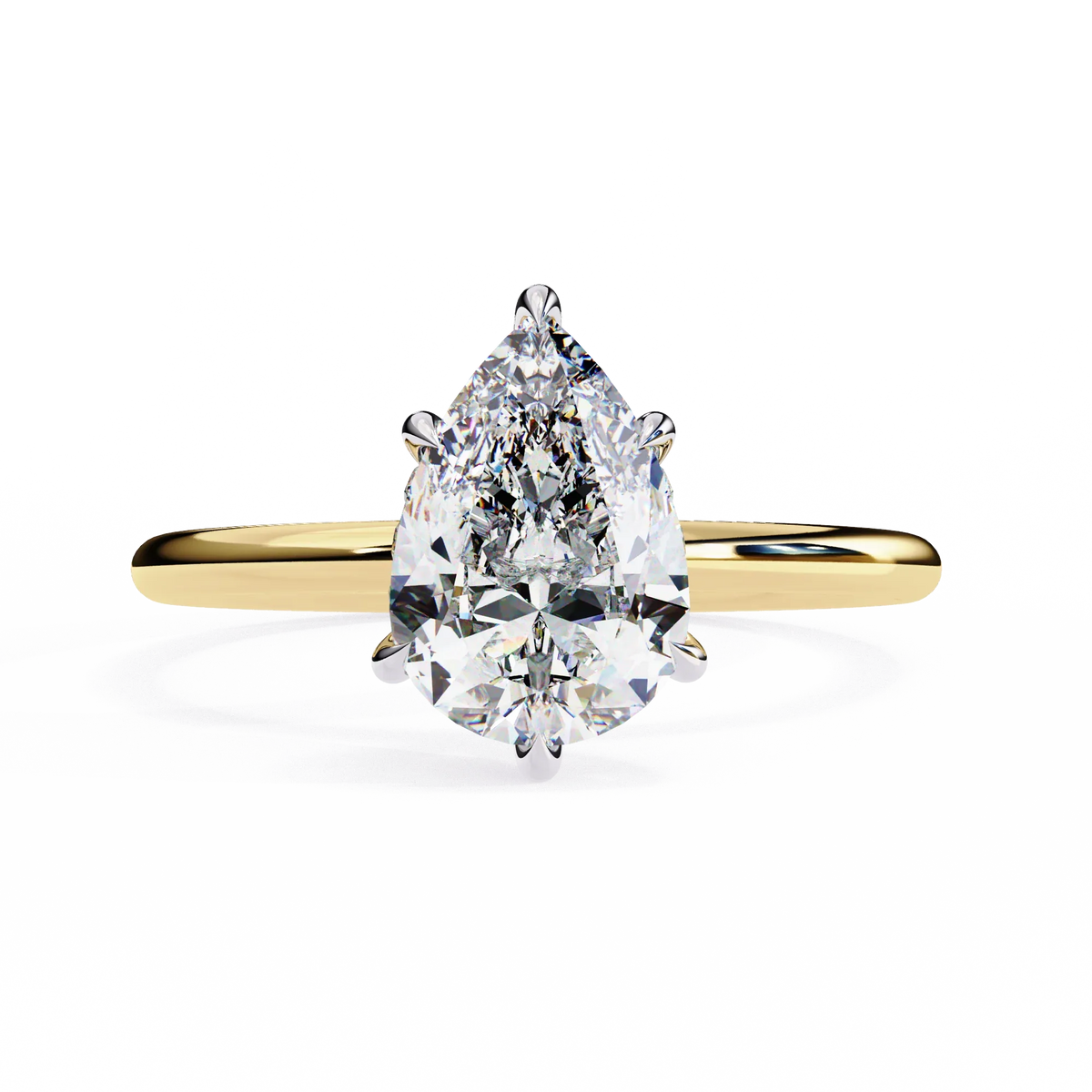 Aurora Lab Grown Diamond Pear Classic Ring - Ophiratbf