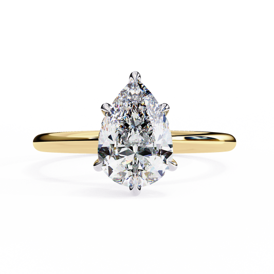 Aurora Lab Grown Diamond Pear Classic Ring