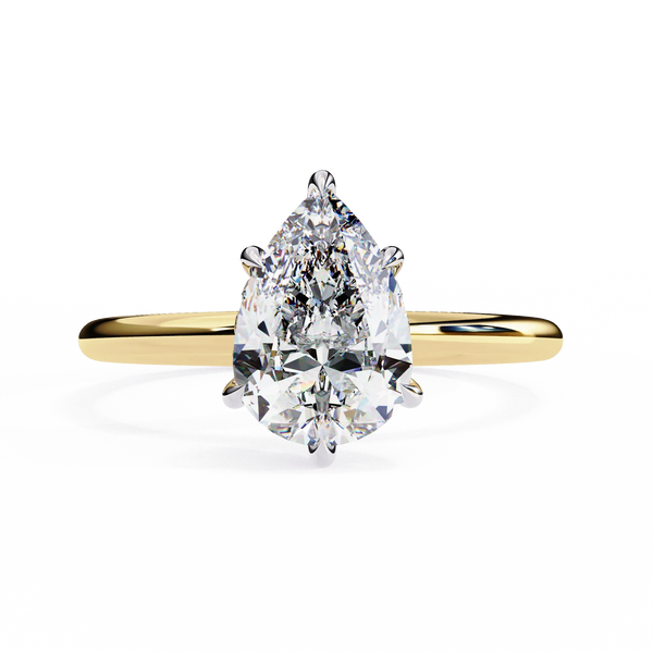 Aurora Lab Grown Diamond Pear Classic Ring
