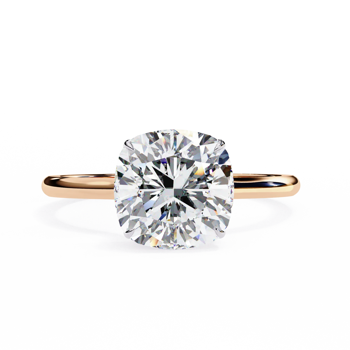 Elise Lab Grown Diamond Cushion Secret Halo Ring - Ophiratbf