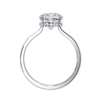 Elise Lab Grown Diamond Cushion Secret Halo Ring - Ophiratbf