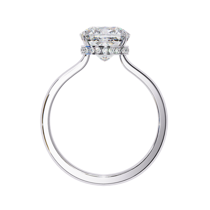 Elise Lab Grown Diamond Cushion Secret Halo Ring