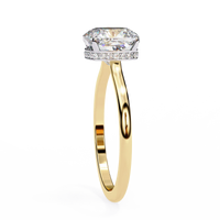 Elise Lab Grown Diamond Cushion Secret Halo Ring - Ophiratbf