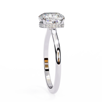 Elise Lab Grown Diamond Cushion Secret Halo Ring - Ophiratbf