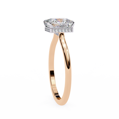 Stella Lab Grown Diamond Princess Solitaire Halo Ring