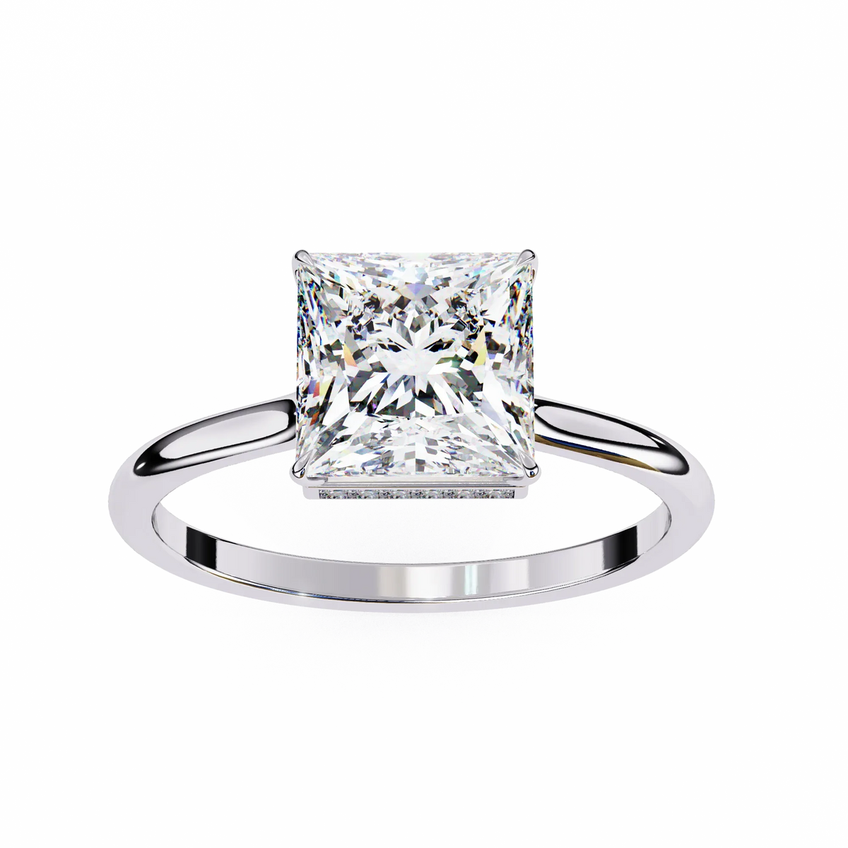 Stella Lab Grown Diamond Princess Solitaire Halo Ring - Ophiratbf