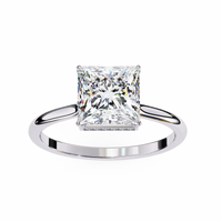 Stella Lab Grown Diamond Princess Solitaire Halo Ring - Ophiratbf