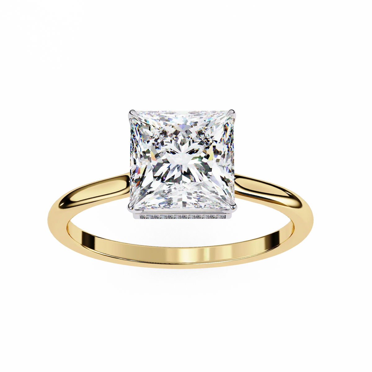 Stella Lab Grown Diamond Princess Solitaire Halo Ring - Ophiratbf